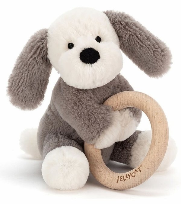 Smudge Puppy Wooden Ring Toy