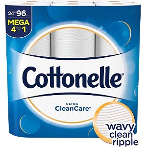 Cottonelle Ultra CleanCare Toilet Paper, Strong Bath Tissue, 36 Family Rolls