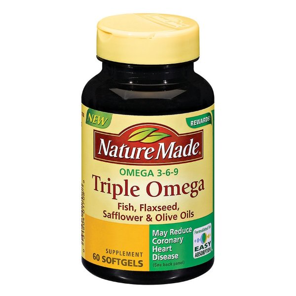 Nature Made Triple Omega Dietary Supplement Liquid Softgels