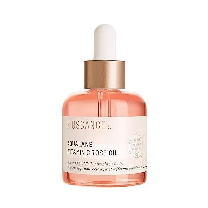 Squalane + Vitamin C Rose Oil. Facial Oil to Visibly Brighten, Hydrate, Firm and Reveal Radiant Skin (1.0 ounces)