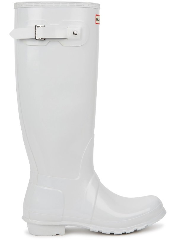 Original Tall white glossed wellington boots
