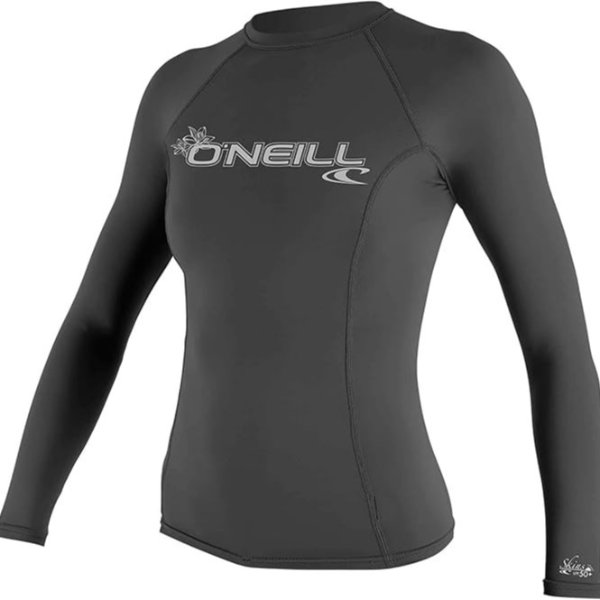 O'Neill Wetsuits Women's Basic Skins UPF 50+ Long Sleeve Rash Guard, Graphite, LargeColumbia Sale