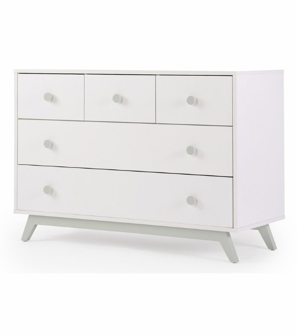 dadada Gramercy 5-Drawer Dresser - White / Sage