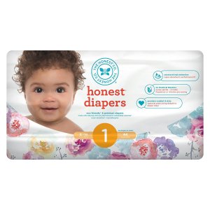 Honest Baby Diapers, Rose Blossom, Size 1, 176 Count