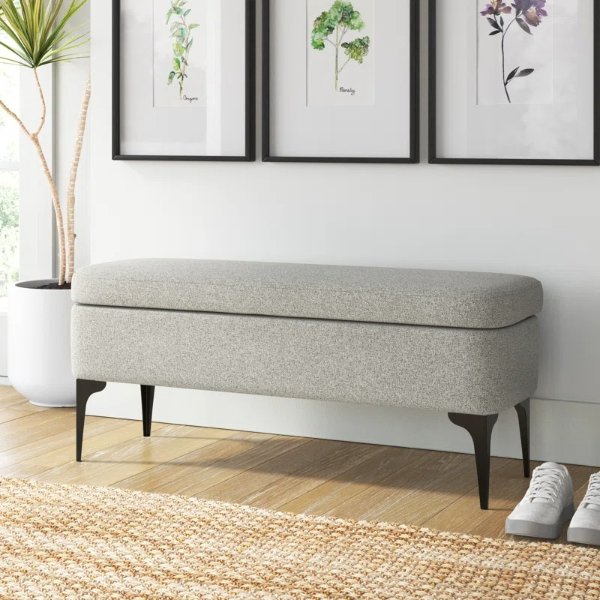 Ameelya 100% Polyester Upholstered Storage Bench