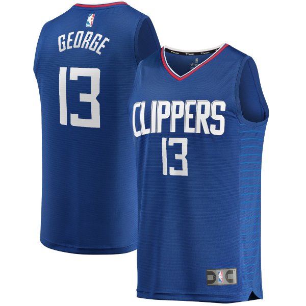 Men's LA Clippers Paul George Fanatics Branded Blue 2019/20 Fast Break Replica Jersey - Icon Edition