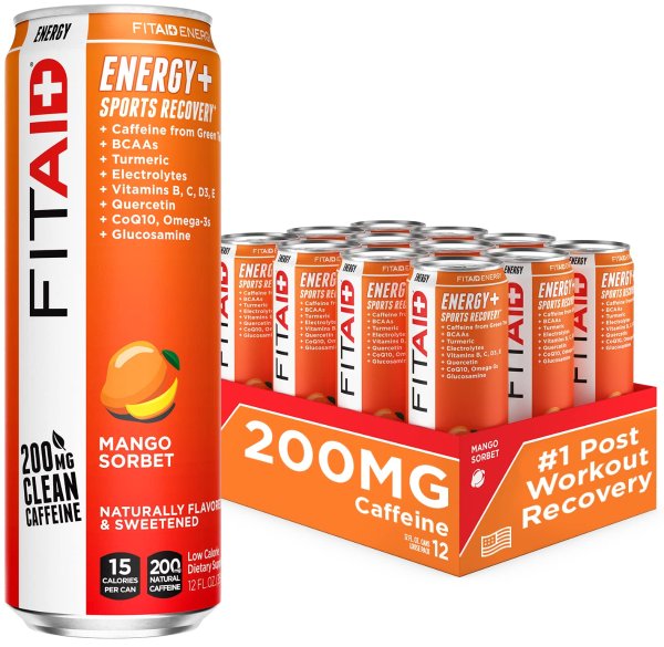 FITAID 芒果口味电解质能量饮料 12oz 12罐