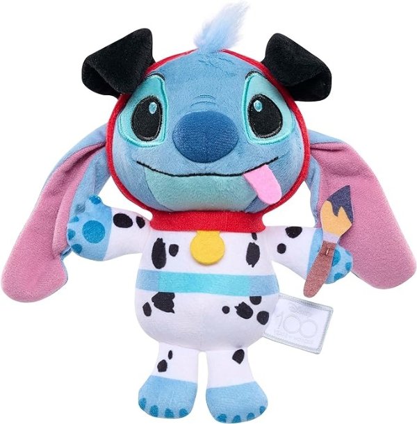 Just Play Disney100 Years of Wonder Stitch as Pongo Small Plushie Stuffed Animal, Officially Licensed Kids Toys for Ages 2 Up