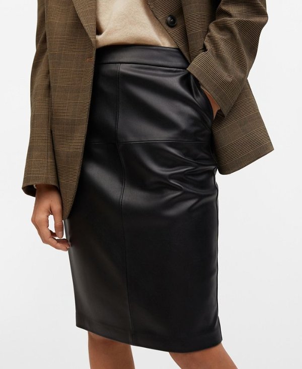 Women's Faux Leather Pencil Skirt