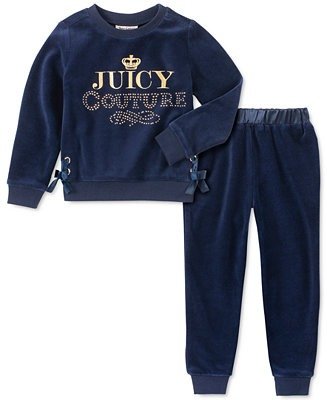 Little Girls 2-Pc. Velour Sweatshirt & Jogger Pants Set