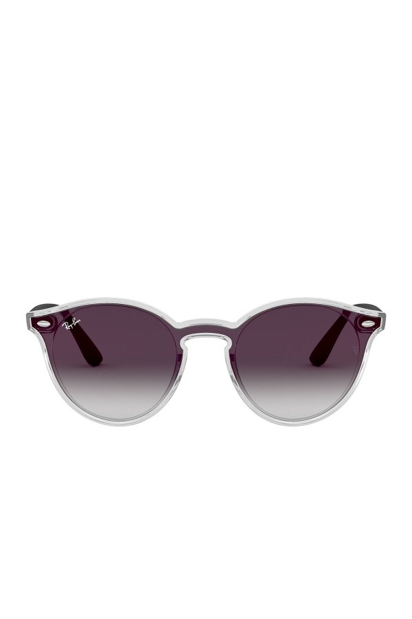 Blaze 47mm Wayfarer Mirrored Shield Sunglasses
