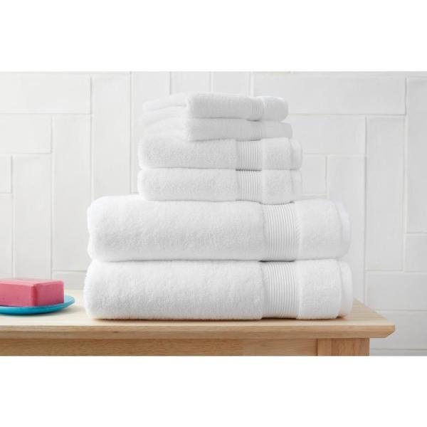 6-Piece Hygrocotton Towel Set in White