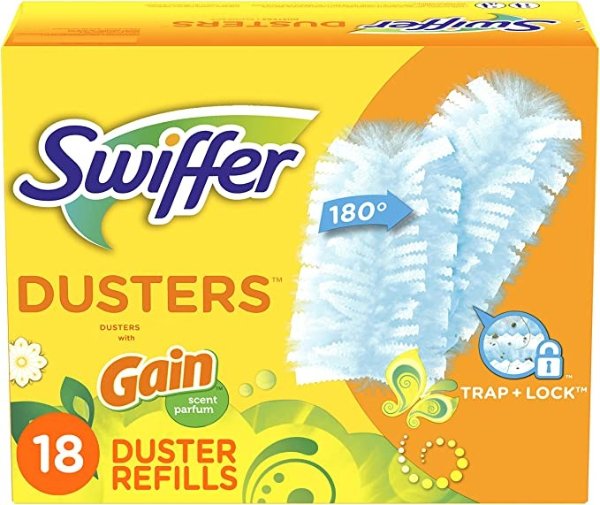 180 Dusters, Ceiling Fan Duster, Multi Surface Refills with Gain Scent, 18 Count