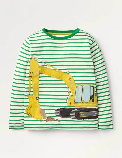Novelty Vehicle T-shirt - Ivory/Highland Green Digger | Boden US