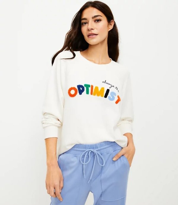 Lou & Grey Optimist Cozy Cotton Terry Sweatshirt