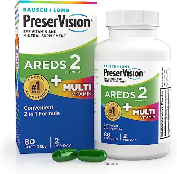 ® AREDS 2 Formula + MultiVitamin Vitamin & Mineral Supplement 80 ct Soft Gels