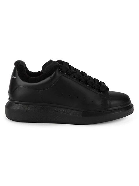 Men Leather & Shearling Lined Sneakers