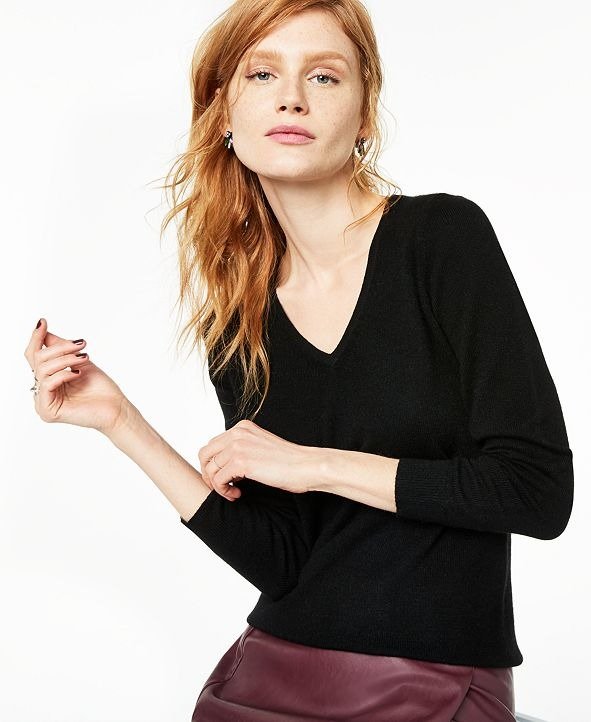 V-Neck Cashmere Sweater, Regular & Petite Sizes, Created for Macy's