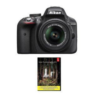 Nikon D3300 24.2 MP DSLR + 18-55mm VR II Lens Refurbished + Adobe LR5 + 16G Lexar SD