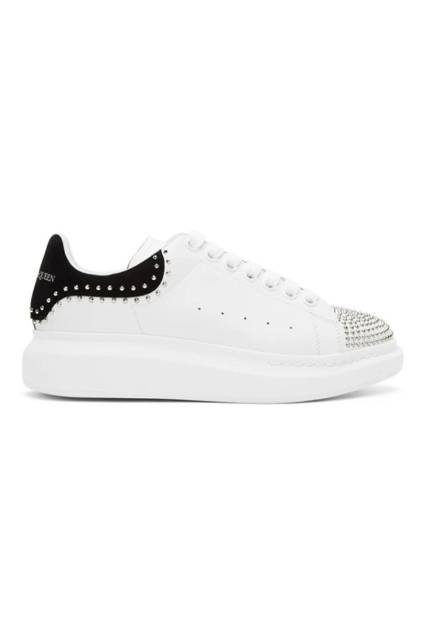 SSENSE Exclusive White & Black Stud Oversized Sneakers