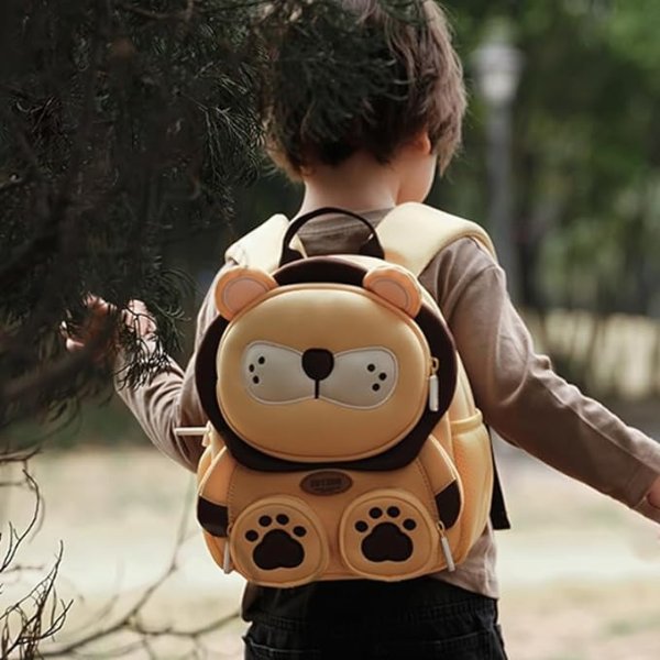 Zoy zoii Kids Backpack, Cute Lion Preschool Mini Travel Bag Gift for Toddler Girls Boys Ages 3-6