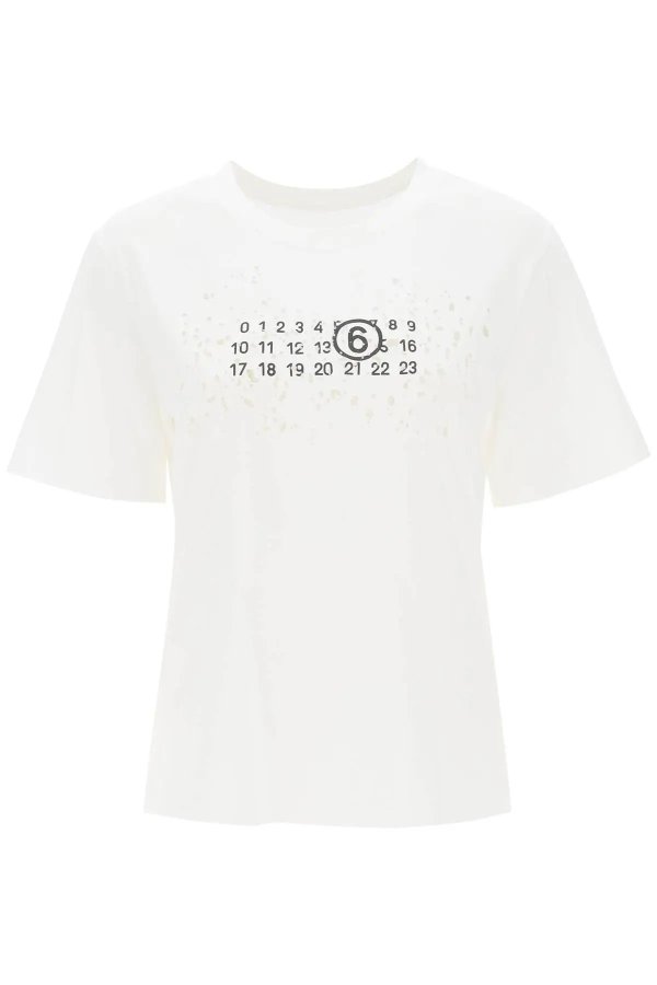destroyed t-shirt with numeric logo