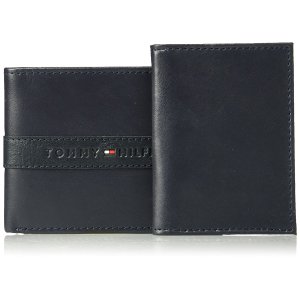 Tommy Hilfiger Men's RFID Blocking 100% Leather Passcase Wallet