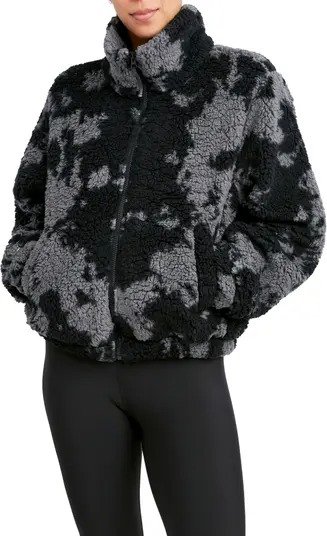 Jet Setter Printed Teddy Faux Shearling Jacket