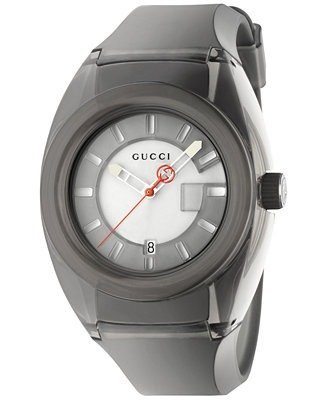 Unisex Swiss Gucci Sync Black Transparent Rubber Strap Watch 46mm