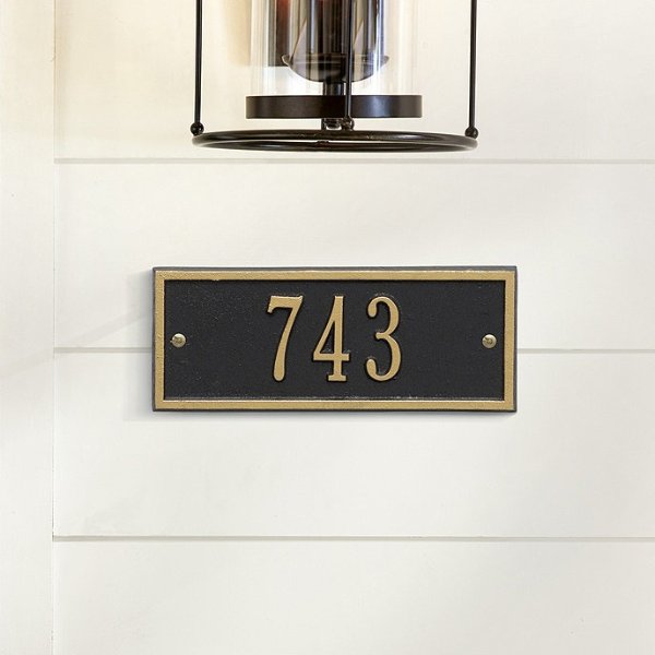 Camden Petite Elegant Metal Wall Address Plaque One Line House Number Sign