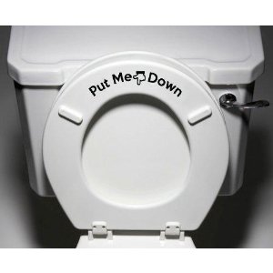 "Put Me Down" - Toilet Seat Bathroom - Humor Funny Reminder Potty Training Vinyl Sticker Decal 