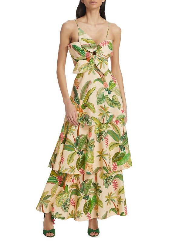Fruit Forest Ruffled Maxi Dress