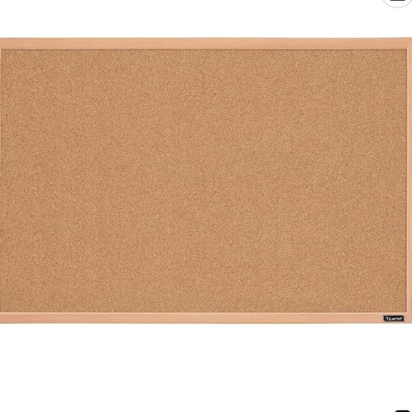 Quartet Cork Board Bulletin Board, 23" x 35" Framed Corkboard
