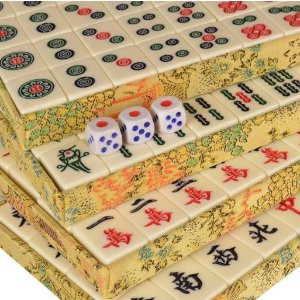 Chinese Golden Silk Mahjong Mahjongg Game Set @ Amazon