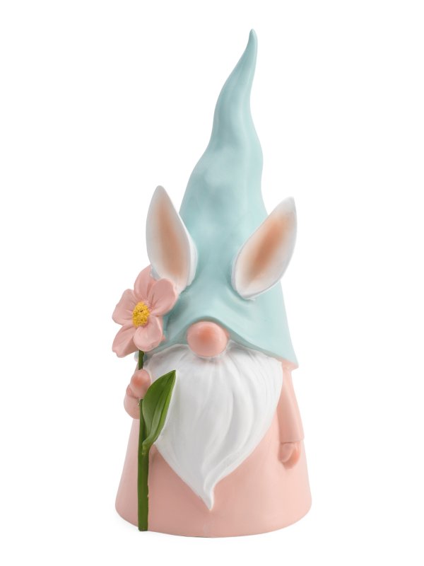 15in Resin Gnome With Lily