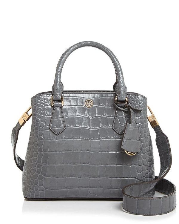 Robinson Embossed Small Leather Satchel