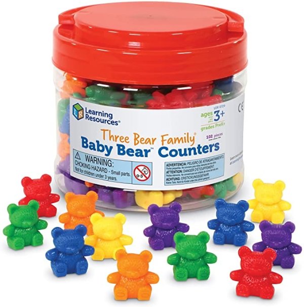 Baby Bear Counters - 102 Pieces, Ages 3+ | Grades Pre-K+ Toddler Learning Toys, Counters for Kids, Math Games for Toddlers