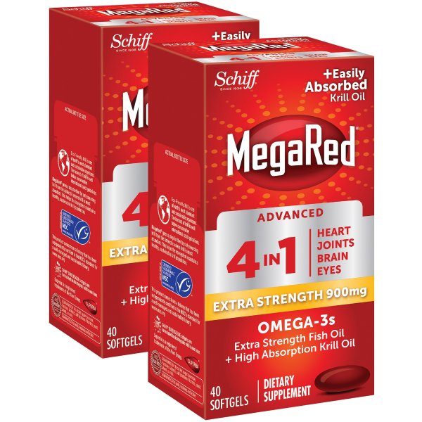 Advanced 4 in 1 Omega-3 Fish Oil + Krill Oil Softgels, 900 Mg - 40 Softgels