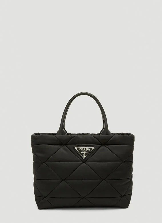 Quilted Small Tote Bag in Black