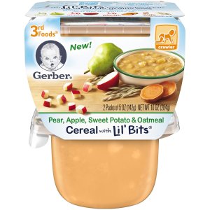 Gerber 3rd Foods Lil Bits Pear, Apple, Sweet Potato & Oatmeal Baby Food, 6 Count