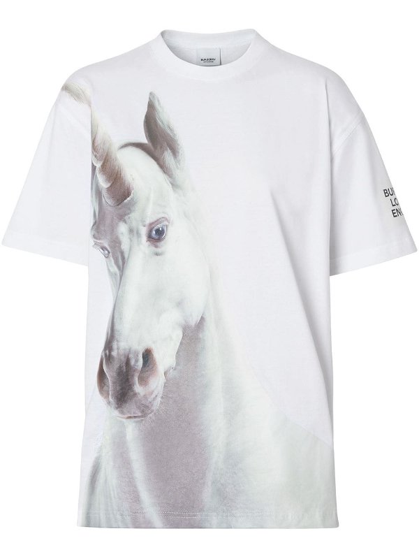 Unicorn Print Cotton Oversized T-shirt