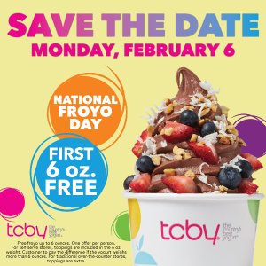 限今天：TCBY 全美酸奶冰淇淋日限时活动 健康低卡超多口味