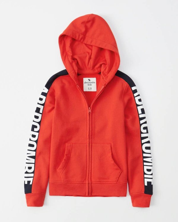 boys full-zip logo hoodie | boys tops | Abercrombie.com
