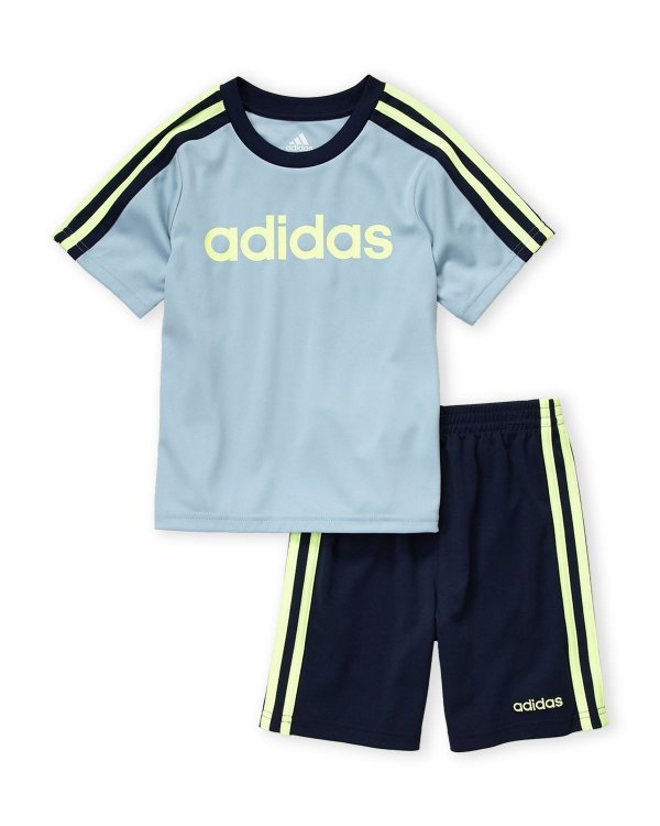 (Toddler Boys) Two-Piece Grey Soccer Tee & Shorts Set