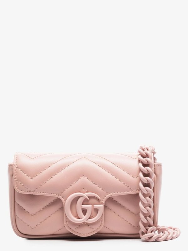 新款粉色双G腰包