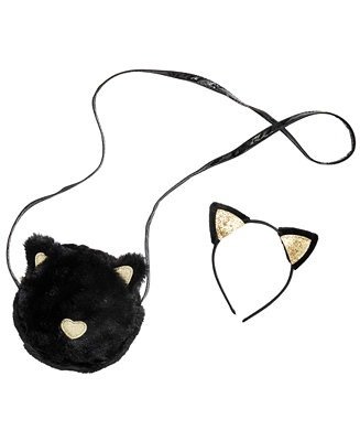 Little & Big Girls 2-Pc. Cat Headband & Faux-Fur Bag Set