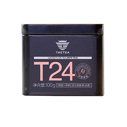 TAETEA T24(Sweetness Grade 2, Mellow Taste Level 4) Loose Organic Black Tea Samplers PU'ER Ripe Tea 100 Grams