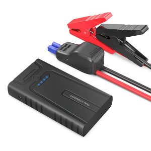 Car Jump Starter RAVPower 10000mAh 400A Peak Current Portable Car Battery Charger with Smart Jumper Cables for up to 3L Gasoline Engines, Auto Car Battery Booster Power Pack and Phone Power Bank