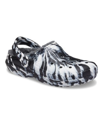 White & Black Marbled Classic Lined Clog - Adult