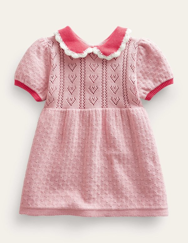 Puff Sleeve Knitted Dress - Boto Pink | Boden US
